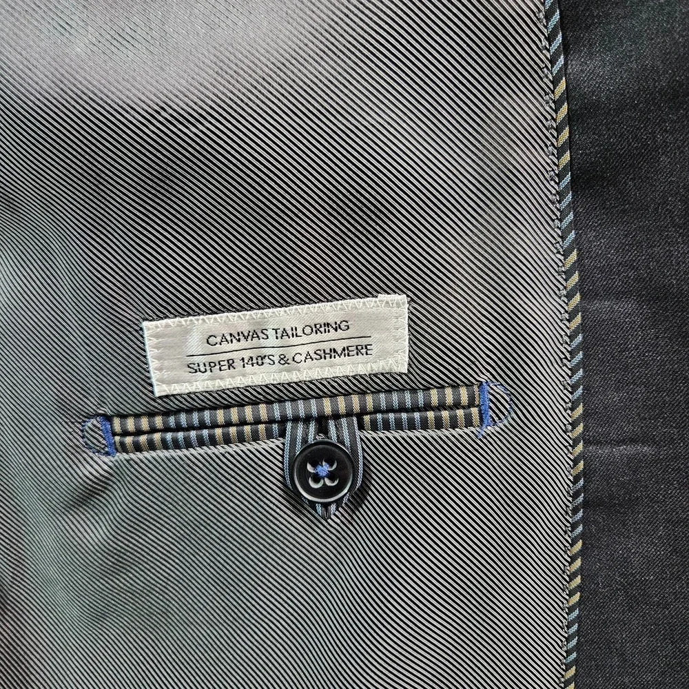 Jhane Barnes Wool Cashmere 42S Suit Blazer Jacket‎ Men Black